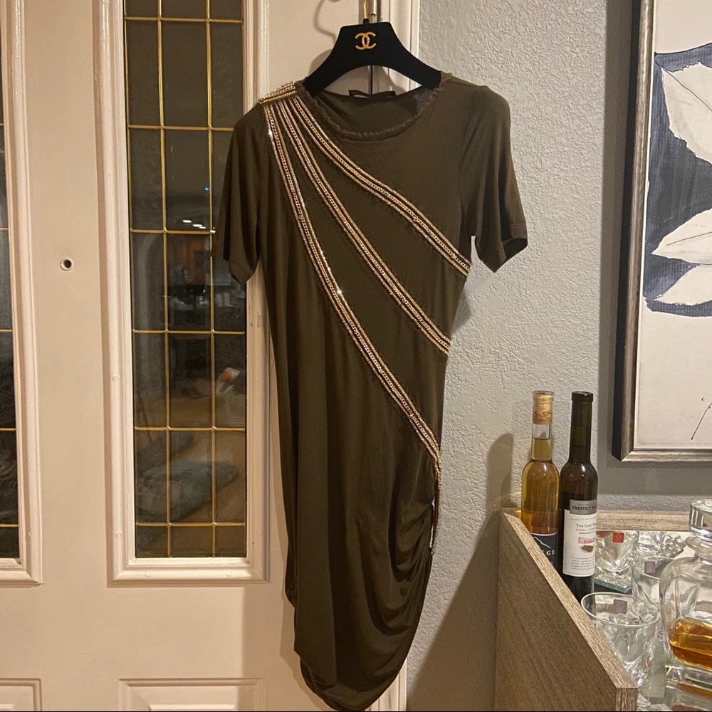 roberto cavalli bodycon asymmetrical dress